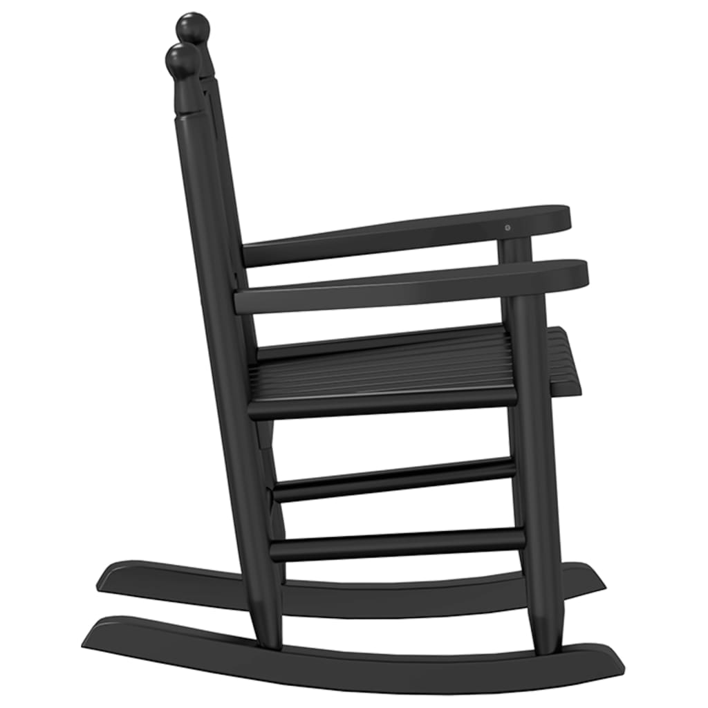 Chaise à bascule pour enfant en bois de peuplier massif noir