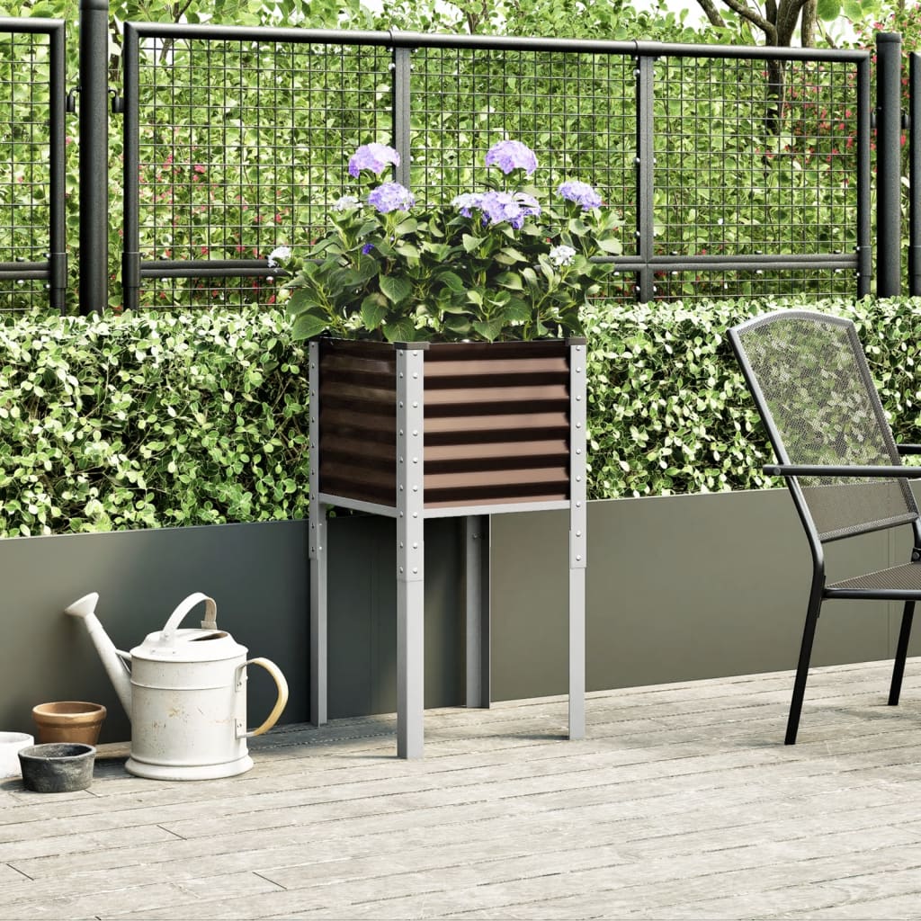Garten-Pflanzgefäß Braun 45 x 45 x 88 cm Stahl