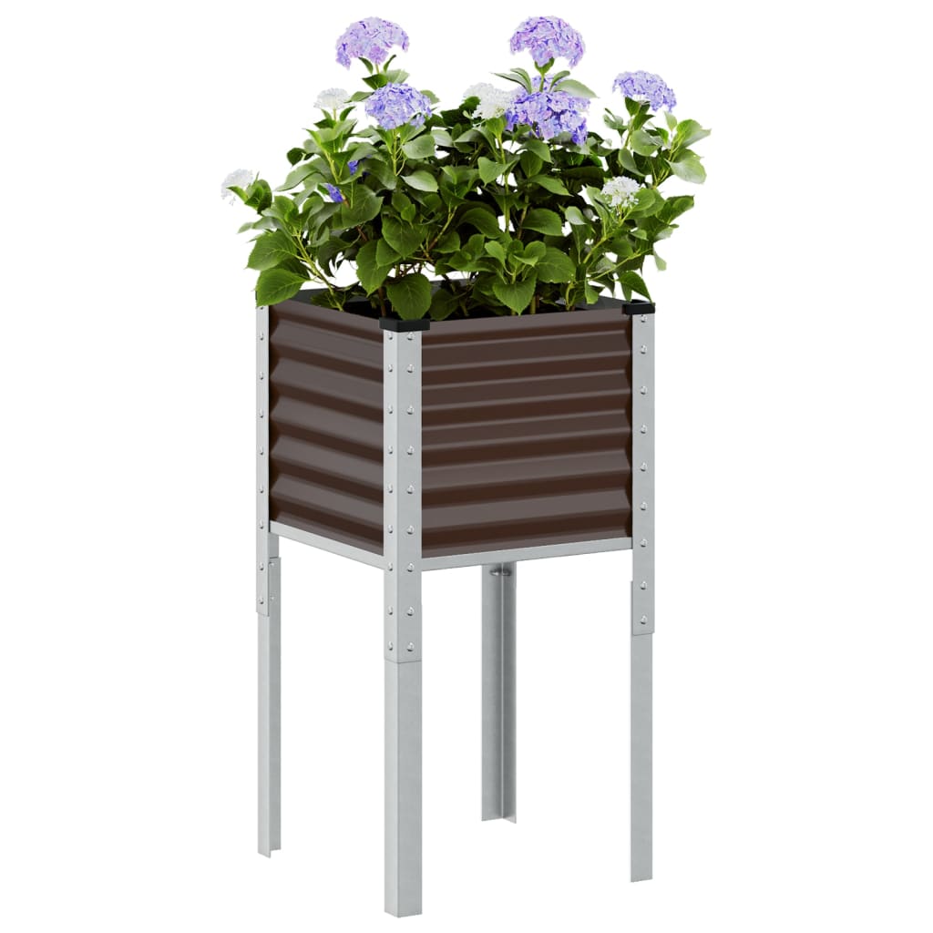 Garten-Pflanzgefäß Braun 45 x 45 x 88 cm Stahl