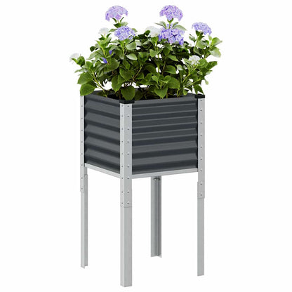 Garten-Pflanzgefäß Anthrazit 45 x 45 x 88 cm Stahl