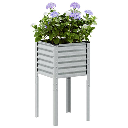 Garten-Pflanzgefäß 45 x 45 x 88 cm Verzinkter Stahl