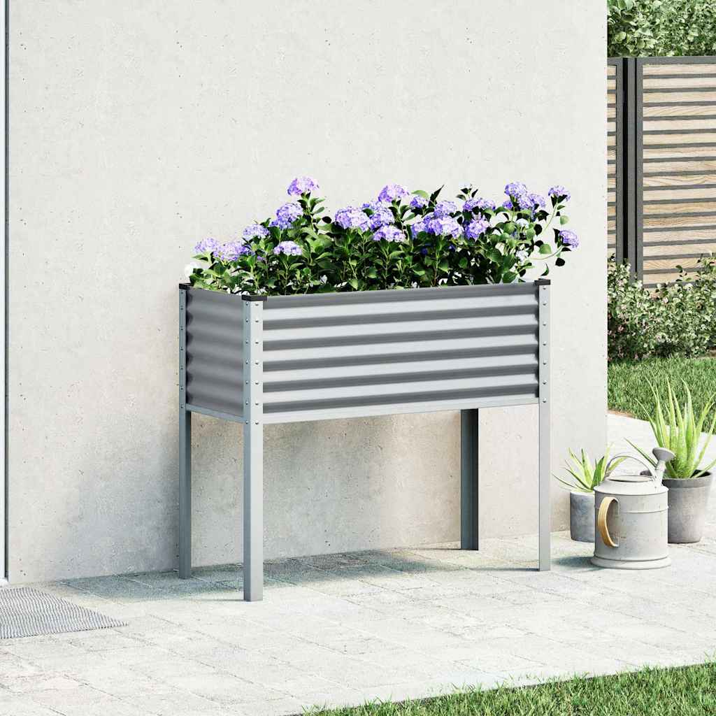 Pflanzkübel Grau 100x45x90 cm Stahl