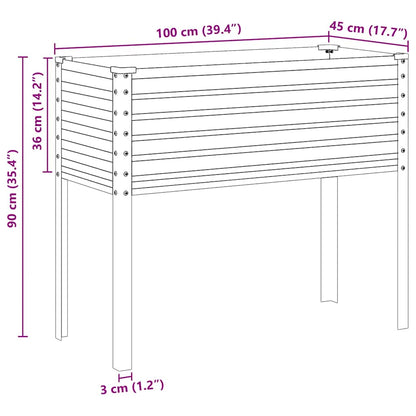 Garten-Pflanzgefäß Anthrazit 100 x 45 x 90 cm Stahl