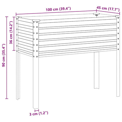 Garten-Pflanzgefäß 100 x 45 x 90 cm Verzinkter Stahl