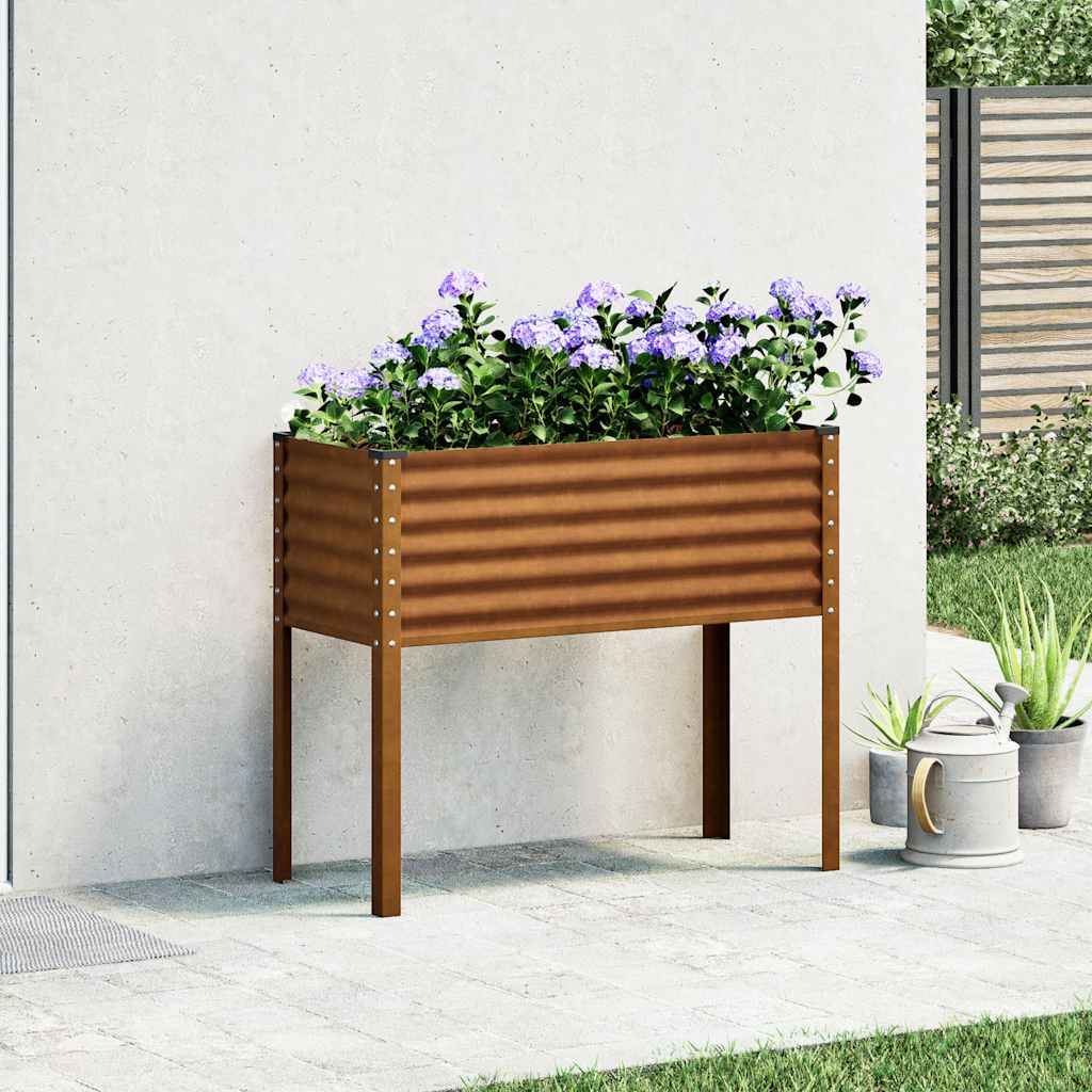 Gartenpflanzgefäß 100 x 45 x 90 cm Verwitterungsstahl