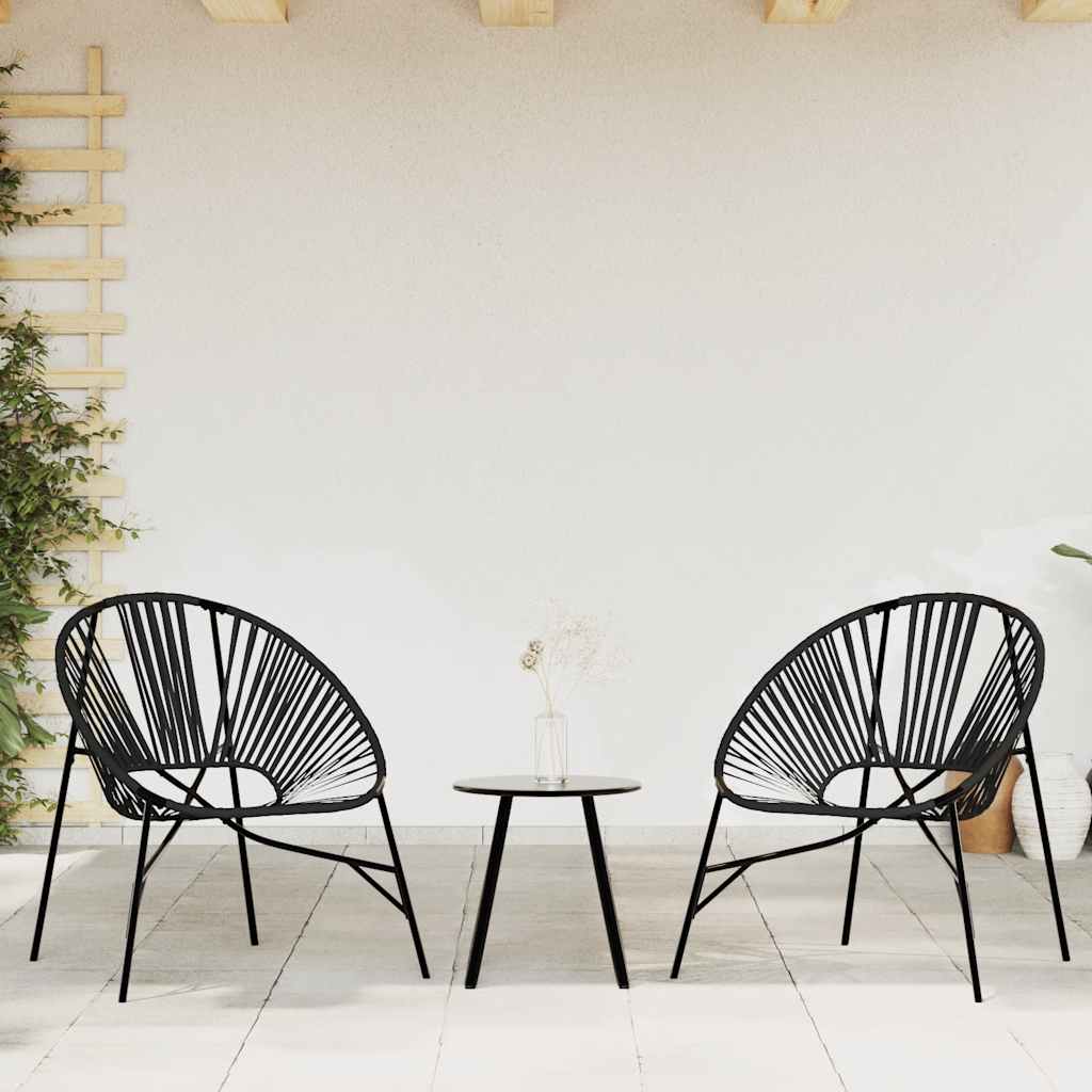 Gartenstuhl in Ei-Form Schwarz Poly Rattan