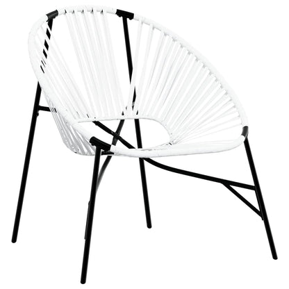 Gartenstuhl in Ei-Form Schwarz und Weiß Poly Rattan