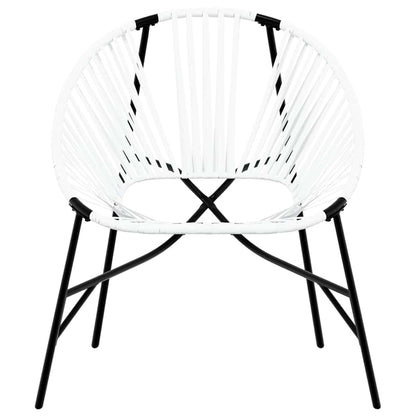 Gartenstuhl in Ei-Form Schwarz und Weiß Poly Rattan