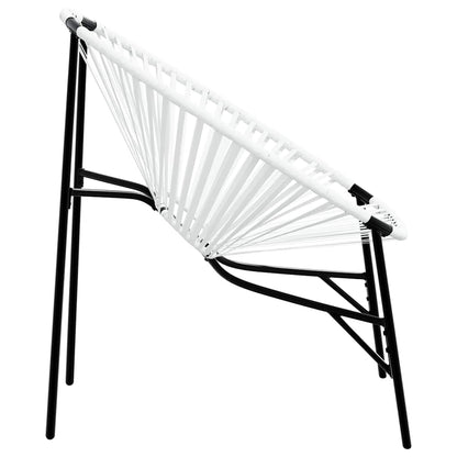 Gartenstuhl in Ei-Form Schwarz und Weiß Poly Rattan