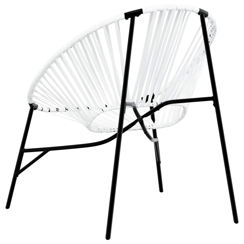 Gartenstuhl in Ei-Form Schwarz und Weiß Poly Rattan