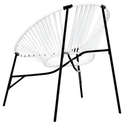 Gartenstuhl in Ei-Form Schwarz und Weiß Poly Rattan