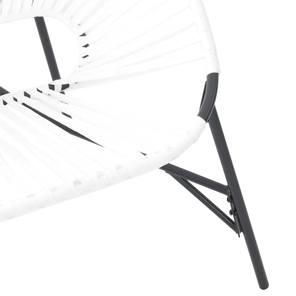 Gartenstuhl in Ei-Form Schwarz und Weiß Poly Rattan