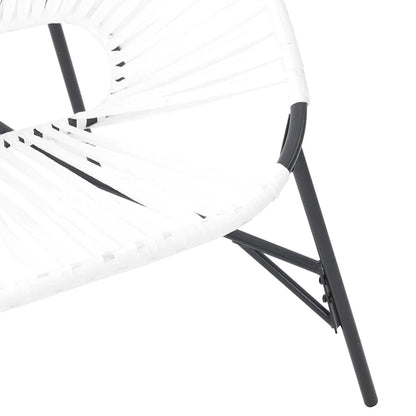 Gartenstuhl in Ei-Form Schwarz und Weiß Poly Rattan