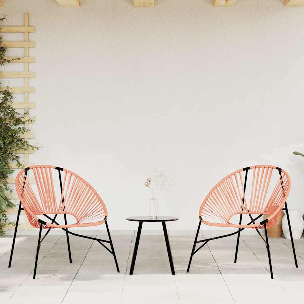 Gartenstuhl in Ei-Form Schwarz und Orange Poly Rattan