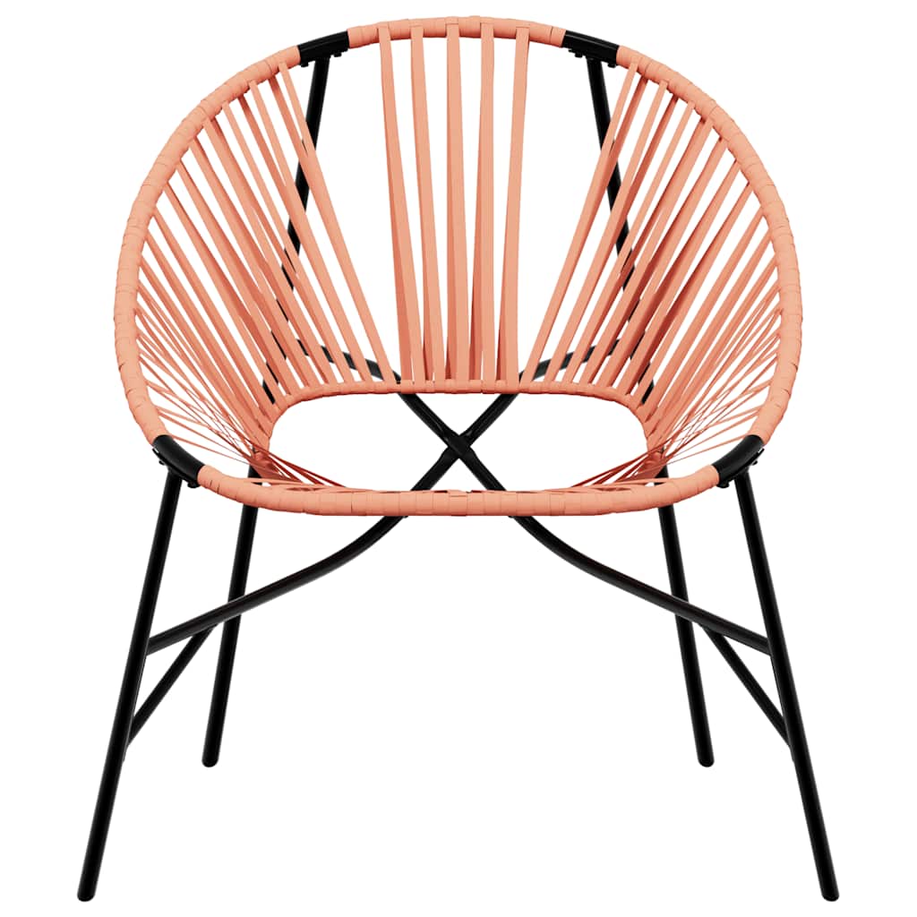 Gartenstuhl in Ei-Form Schwarz und Orange Poly Rattan