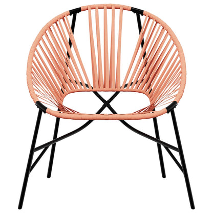 Gartenstuhl in Ei-Form Schwarz und Orange Poly Rattan