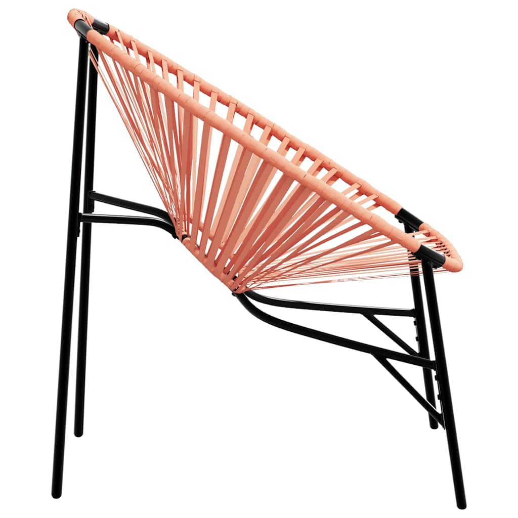 Gartenstuhl in Ei-Form Schwarz und Orange Poly Rattan