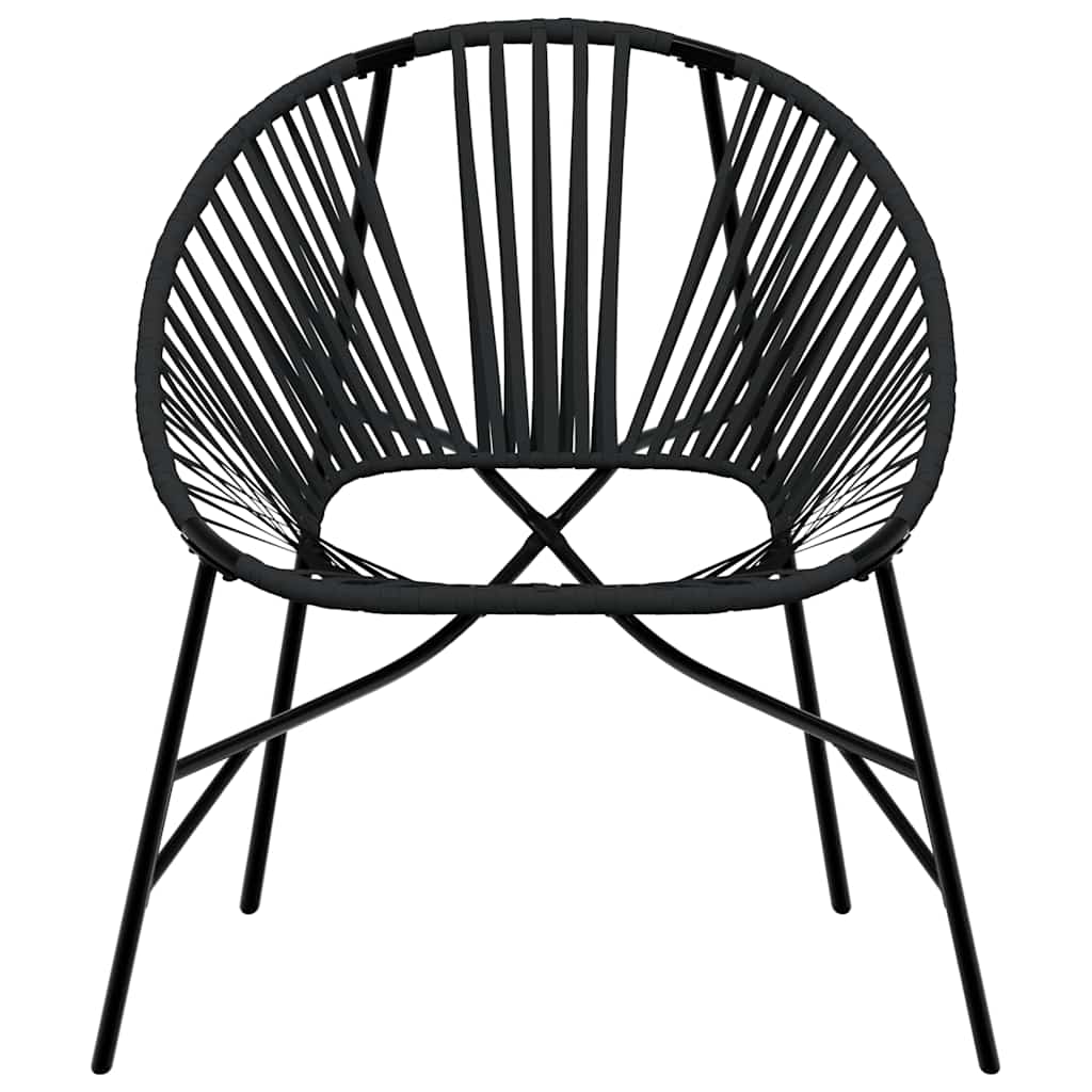 Gartenstuhl-Set 3-tlg. Schwarz Poly Rattan
