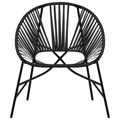 Gartenstuhl-Set 3-tlg. Schwarz Poly Rattan
