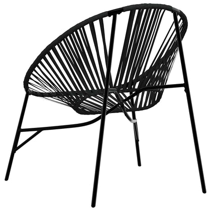 Gartenstuhl-Set 3-tlg. Schwarz Poly Rattan