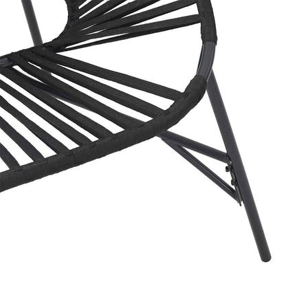 Gartenstuhl-Set 3-tlg. Schwarz Poly Rattan
