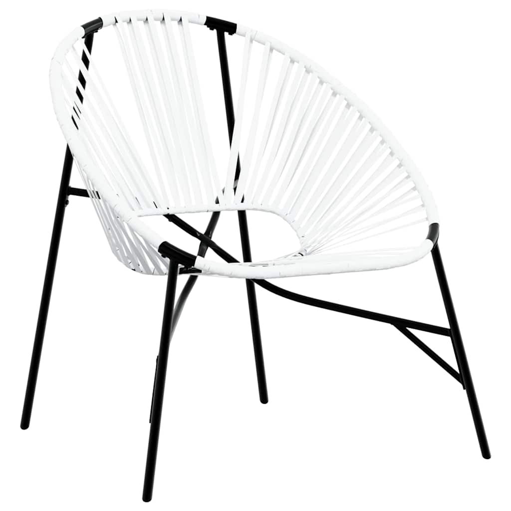 Gartenstuhl-Set 3-tlg. Schwarz und Weiß Poly Rattan