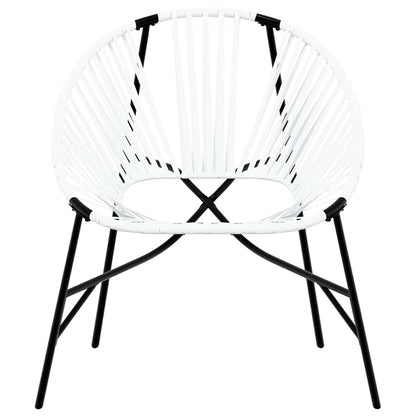 Gartenstuhl-Set 3-tlg. Schwarz und Weiß Poly Rattan