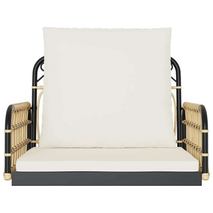 Hängestuhl mit Kissen 63x58x39 cm Poly Rattan und Stahl