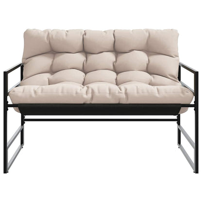 Gartenbank mit Kissen Taupe 113 cm Stahl