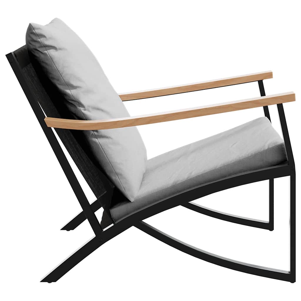 Gartenstühle mit Kissen 2 Stk. Schwarz Stahl