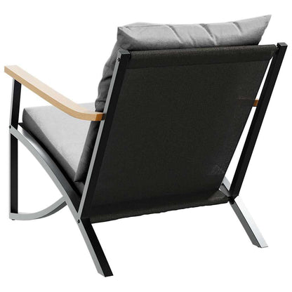 Gartenstühle mit Kissen 2 Stk. Schwarz Stahl