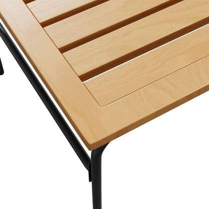 Outdoor-Satztische 2 Stk. Braun und Schwarz Stahl