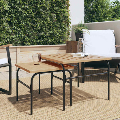 Outdoor-Satztische 2 Stk. Braun und Schwarz Stahl