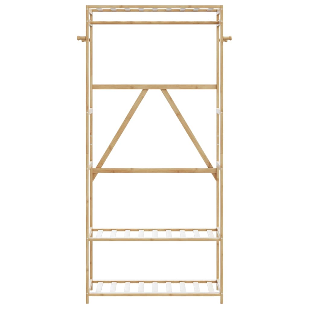Kleiderständer mit Ablagen 80x40x175 cm Bambus