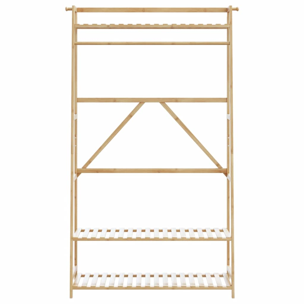 Kleiderständer mit Ablagen 110x40x180 cm Bambus