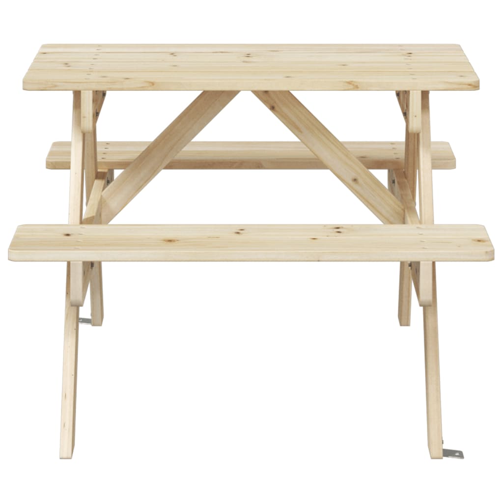 Table de pique-nique pour 4 enfants avec trou pour parasol en bois de sapin massif