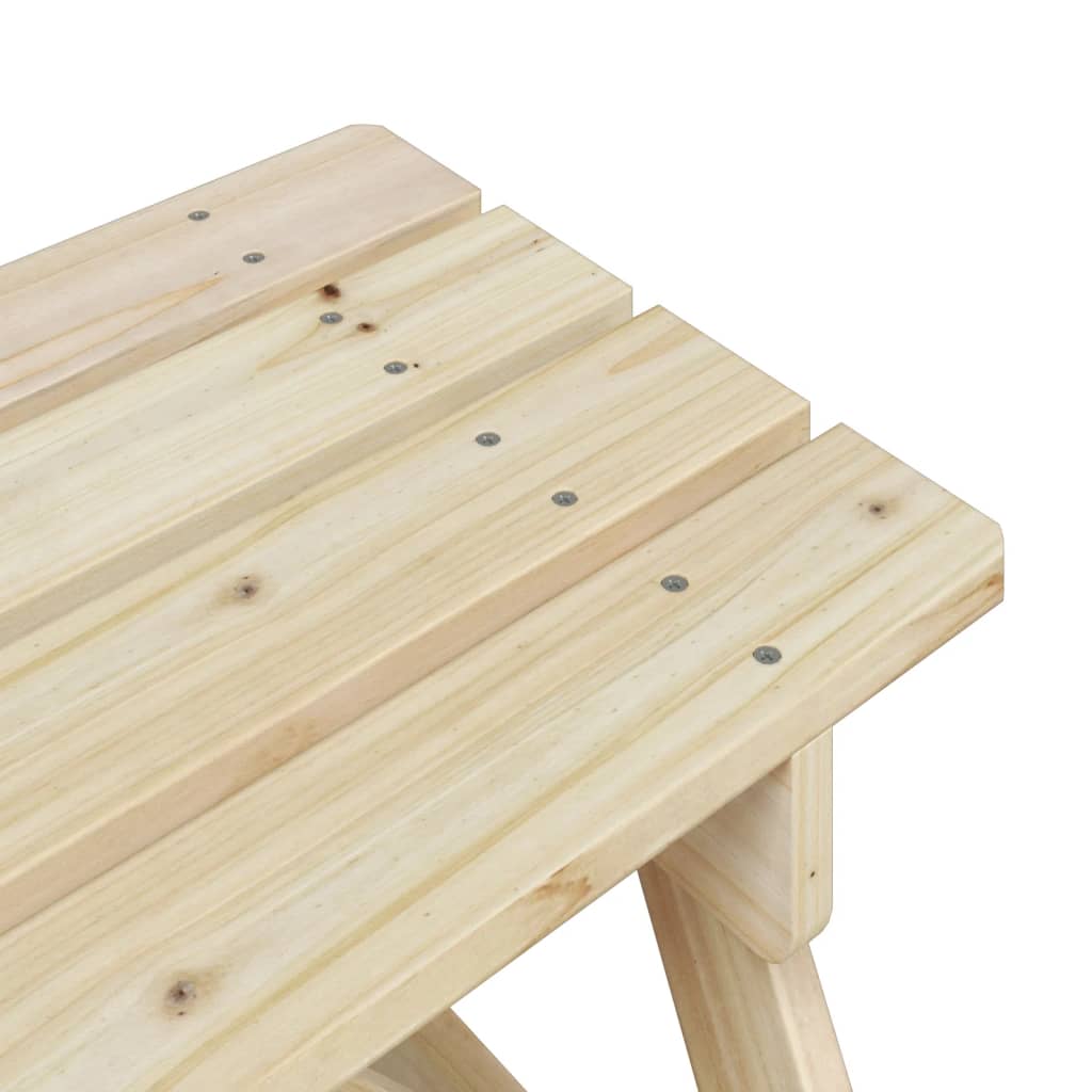 Table de pique-nique pour 4 enfants avec trou pour parasol en bois de sapin massif