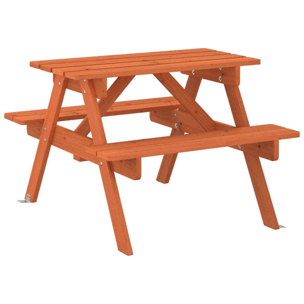 Table de pique-nique pour 4 enfants avec trou pour parasol en bois de sapin massif