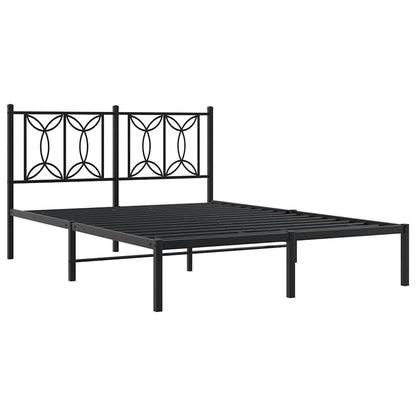 Bettgestell mit Kopfteil Metall Schwarz 140x190 cm