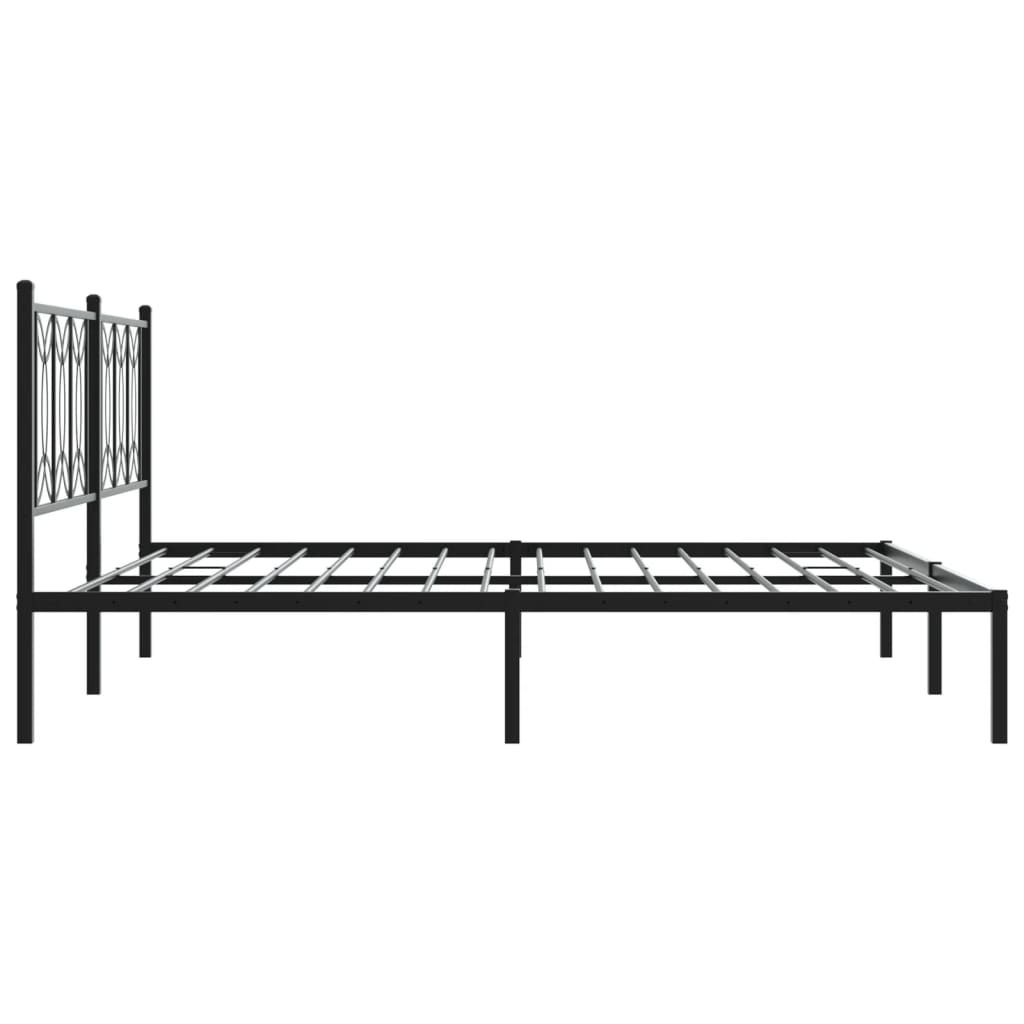 Bed frame with headboard metal black 180x200 cm