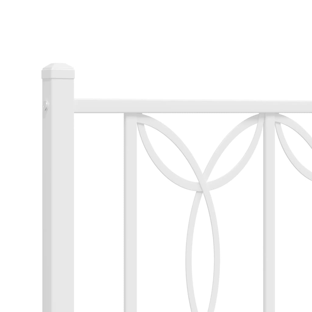 Bed frame with head and footboard metal white 140x200 cm
