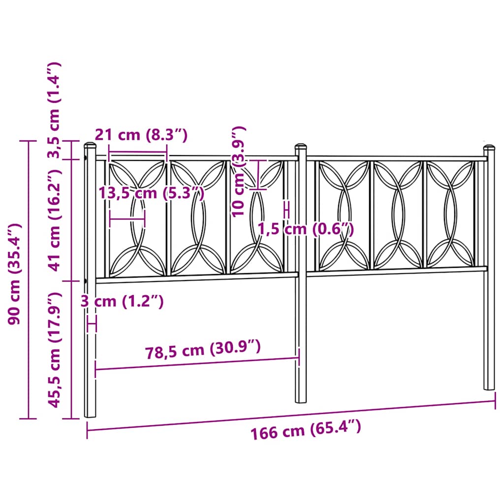 Ersatz-Kopfteil Metall Weiß 160 cm