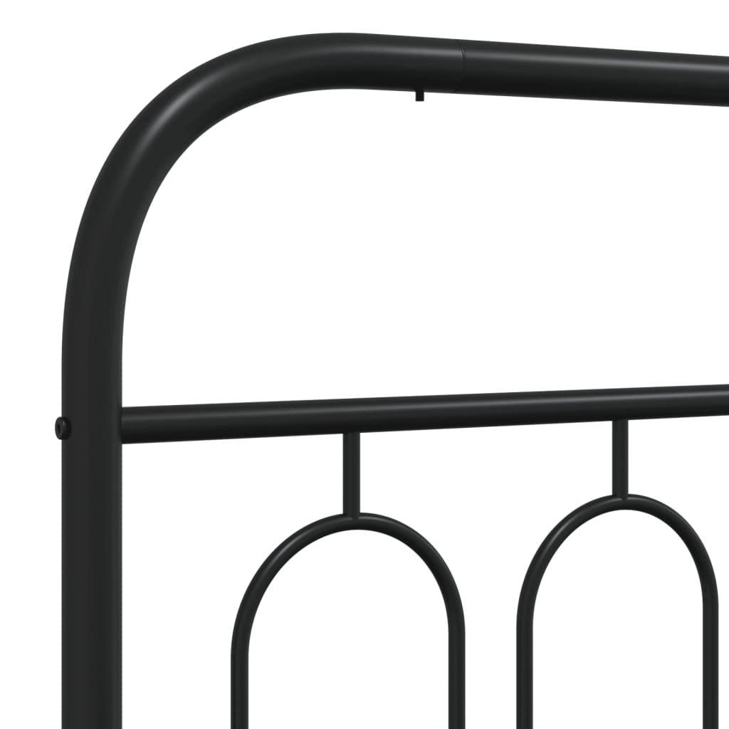 Bed frame with headboard metal black 90x190 cm