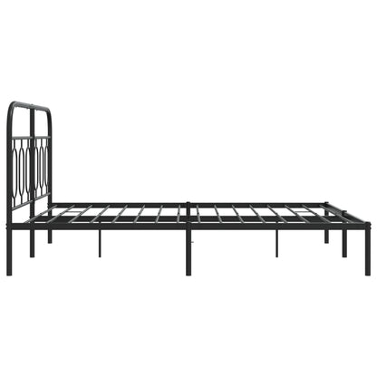 Bettgestell mit Kopfteil Metall Schwarz 140x200 cm