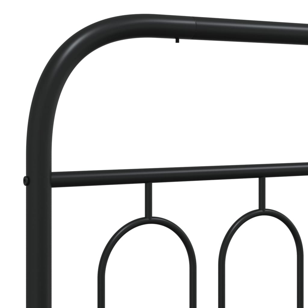 Bed frame with head and footboard metal black 183x213 cm