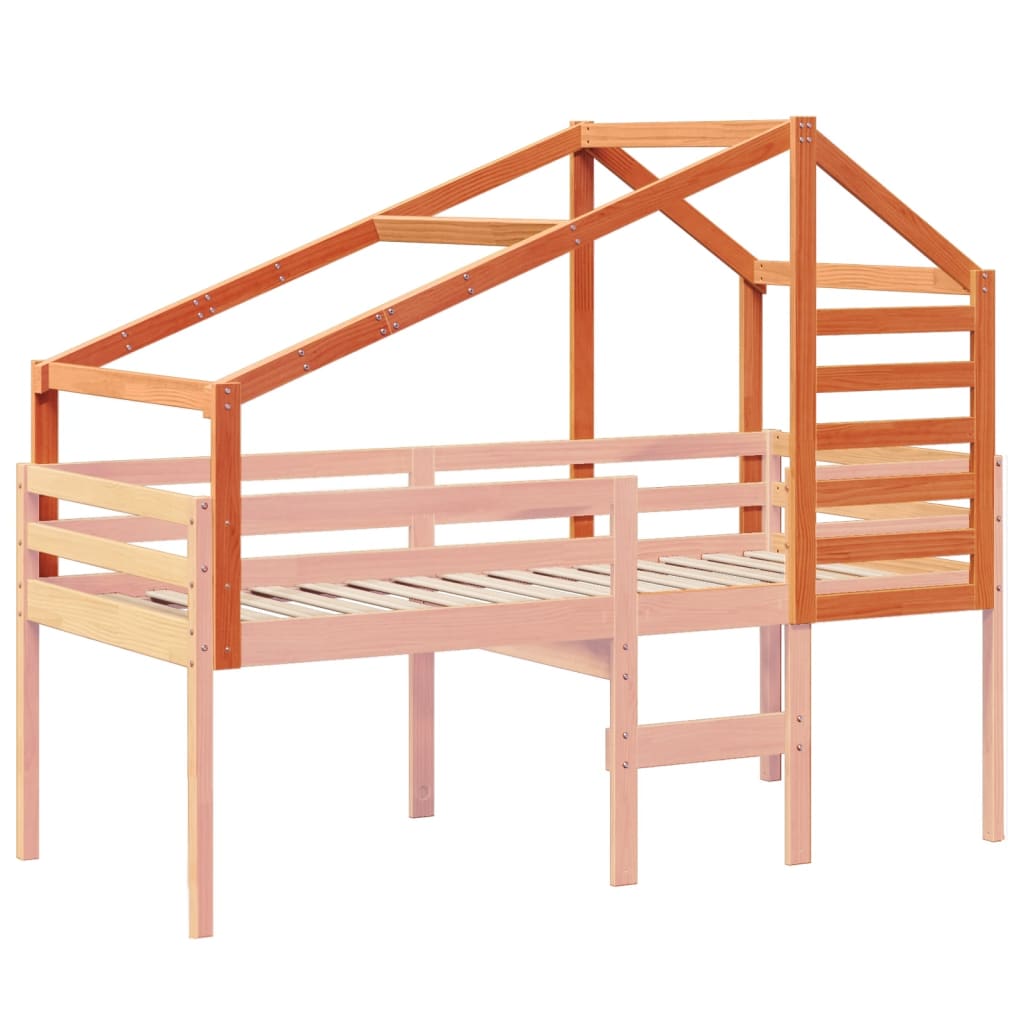 Toit pour lit enfant cire marron 188x97x113 cm bois de pin massif