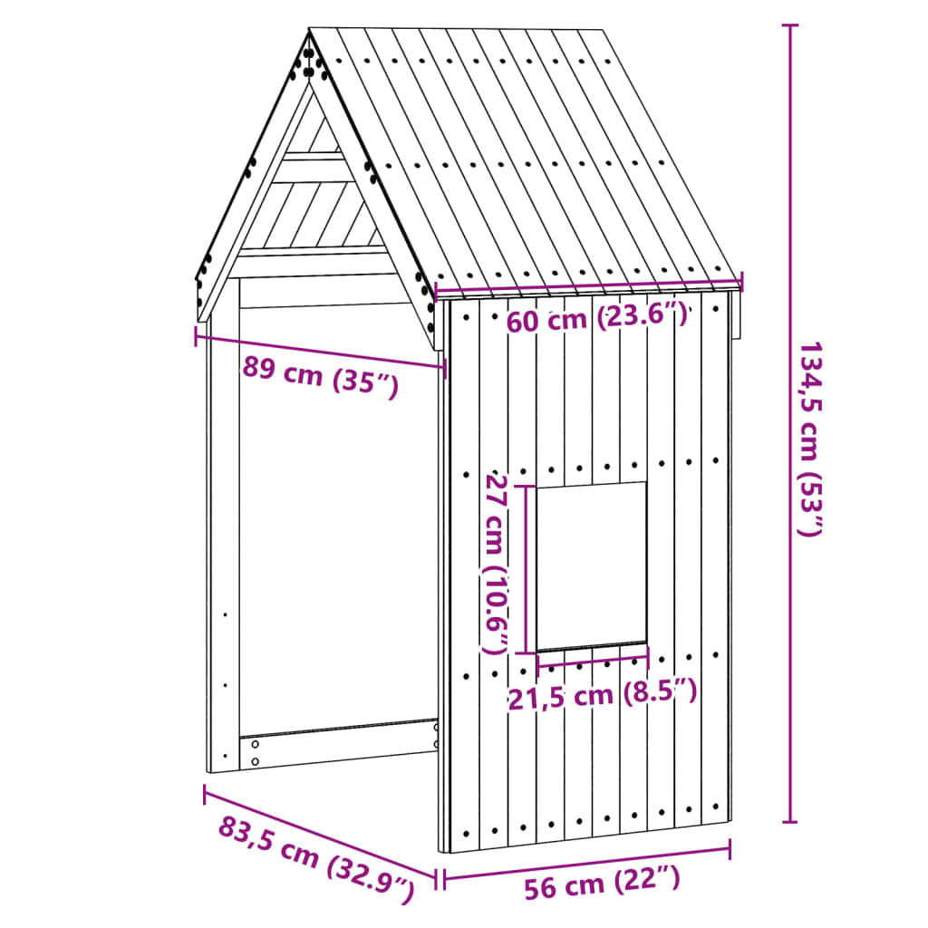 Toit pour lit enfant 60x89x134,5 cm en bois de pin massif