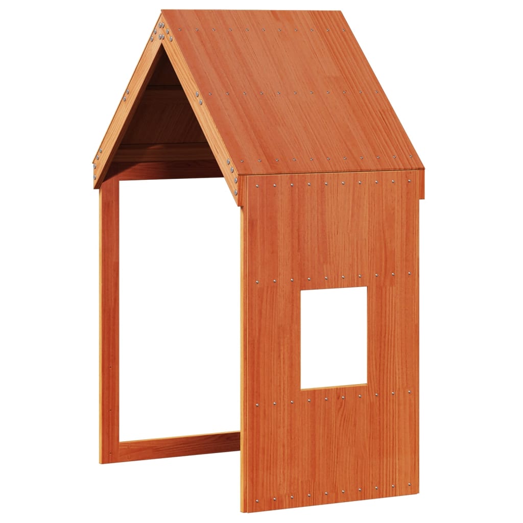 Toit pour lit enfant cire marron 60x89x134,5 cm bois massif