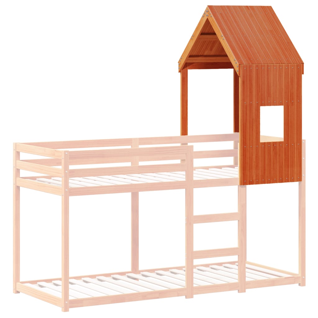 Toit pour lit enfant cire marron 60x89x134,5 cm bois massif