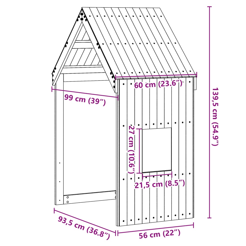 Toit pour lit enfant blanc 60x99x139,5 cm bois de pin massif